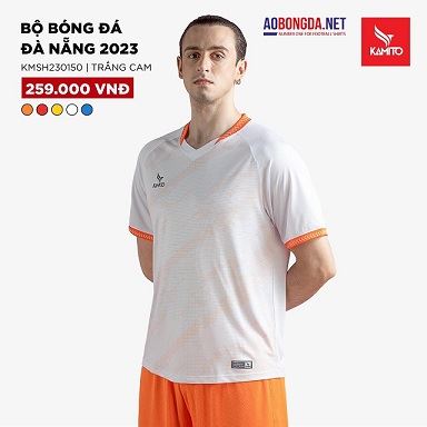 Áo Bóng Đá không Logo Kamito Đà Nẵng Trắng Cam 2023